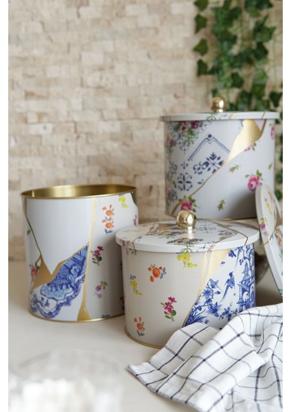 Renkli Yuvarlak Kutu Ø175, Topuz Kulp, 3'lü Set, Dekoratif ve Şık Tasarım fiyatları