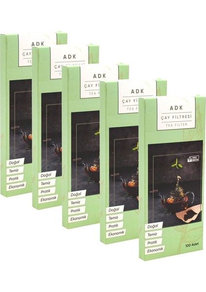 5 Paket, 100 Lü, 500 Adet Çay Filtresi Torbası, Demlik Filtre, Temizlik ve Lezzet