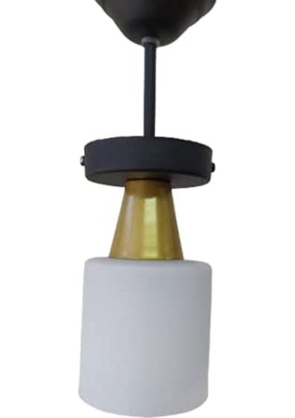 Şık Siyah Opal Camlı Modern Tekli Avize, Zarif ve Güncel Tasarım