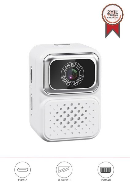 Cmr-36 Beyaz Mini Anahtarlık Dijital 480P Video Fotoğraf Makinesi Kamera