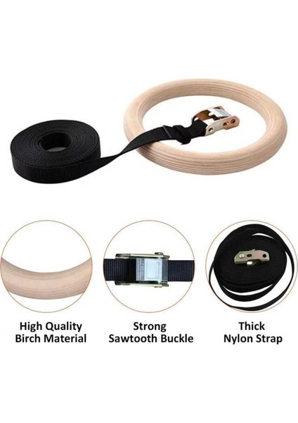 Çok Renkli Ahşap Crossfit ve Jimnastik Halkası, Sağlam ve Şık Tasarım fırsatları