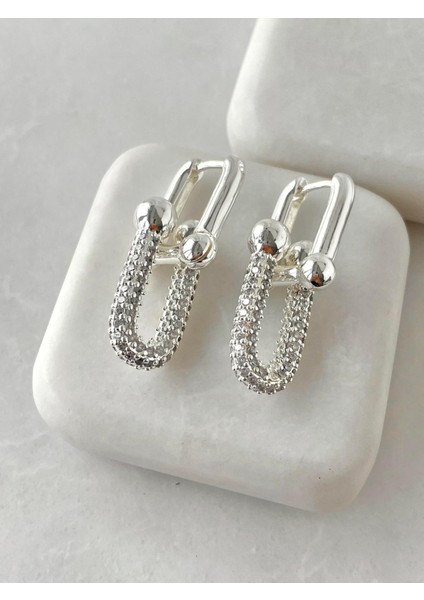 Zirkon Taşlı Tiff Model Üst Üste Geçmiş Vip Sallantılı Çelik Küpe fiyatları