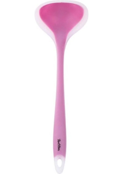 Pembe Silikon Servis Seti, Kepçe, Kevgir, Spatula, 4'lü