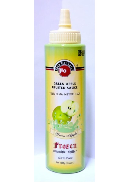 Yeşil Elma Meyveli Sos, Dondurulmuş, %60 Elma, 1kg, Püre