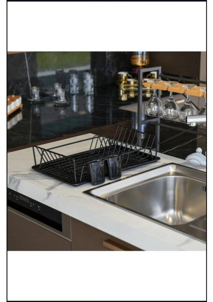 Paslanmaz Çelik Bulaşık Kurutmalık Sepeti, Tezgah Üzeri, Uzun Ömürlü Siyah Renk modelleri