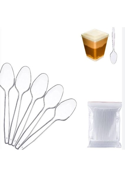 Turuncu Plastik Prizma Kap 200CC, 50 Adet Kap ve 50 Tatlı Kaşığı Hediye fiyatları