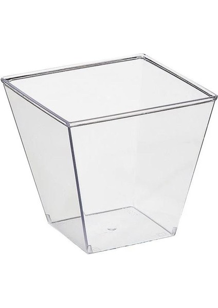 Turuncu Plastik Prizma Kap 200CC, 50 Adet Kap ve 50 Tatlı Kaşığı Hediye modelleri