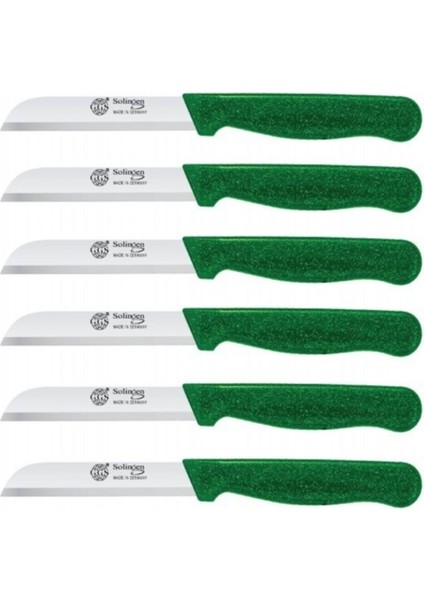 Parlak Yeşil Simli Meyve Bıçakları 6'lı Set