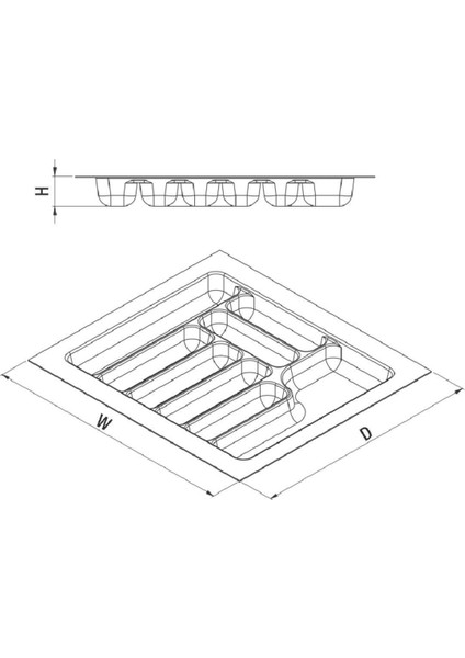 Gri Renk Çekmece Düzenleyici Kaşıklık 54X49 Cm, Pratik ve Şık Saklama Çözümü fırsatları
