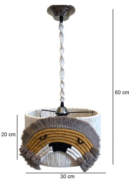 Beyaz Makrome Aslan Figürlü Sargı Ip Avize, Şık ve Doğal Dekorasyon Ürünü fiyatları