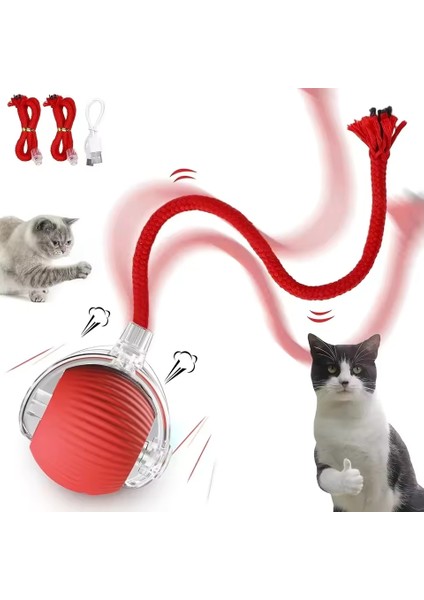 LED Işıklı Şarjlı Otomatik Yuvarlanan Kedi Topu Oyuncağı indirimleri
