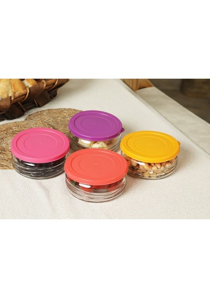 Renkli Kapaklı Kahvaltılık Çerezlik Takımı 12'li, Logolu Cam Set fiyatları