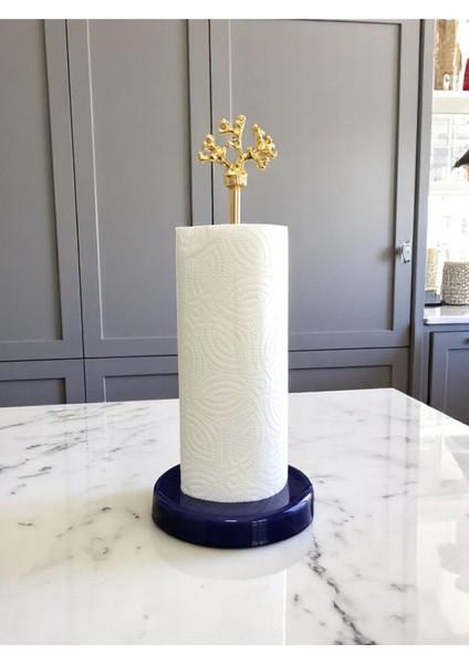 Seramik Kağıt Havluluk, Rulo Peçetelik, Mutfak Şıklığı, Lacivert ve Altın Detaylar fiyatları