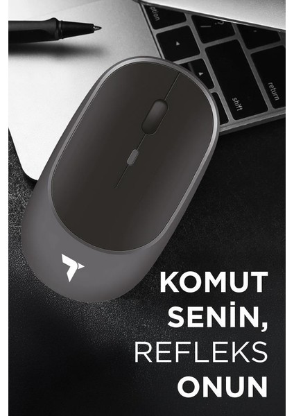 Tm-16 Gri Kablosuz Çift Modlu Sessiz Mouse Fare modelleri