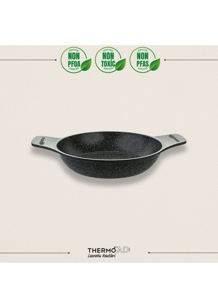 Döküm Güveç Sahan, 18 Cm, Gri, Kendinden Saplı, Dayanıklı ve Şık Tasarım