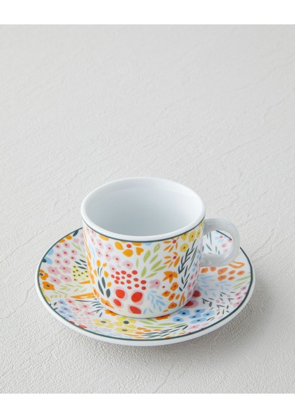 Renkli 4'lü Porselen Kahve Fincan Takımı, 80 Ml, 2 Kişilik, Şık ve Zarif Tasarım modelleri