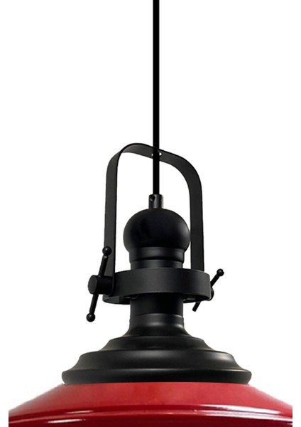 Kırmızı Tekli Retro Sarkıt Avize, Siyah Başlık, Restoran ve Salon Için Şık Aydınlatma indirimleri