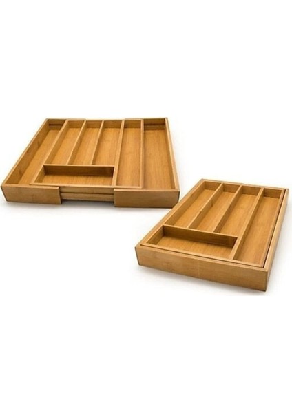 Bambu Ayarlanabilir Çekmece Içi Kaşıklık, Düzenli ve Şık Depolama Çözümü