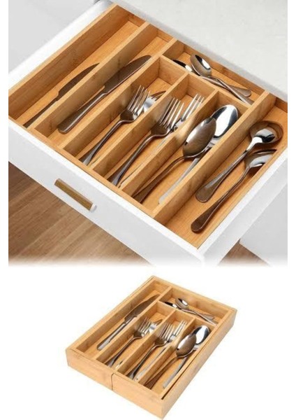 Bambu Ayarlanabilir Çekmece Içi Kaşıklık, Düzenli ve Şık Depolama Çözümü fiyatları