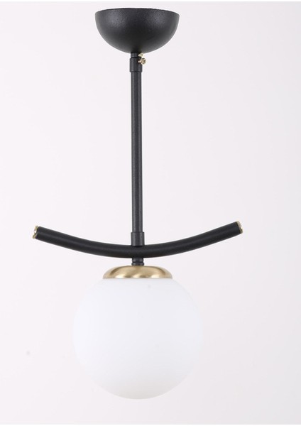 Modern Siyah Eskitme Beyaz Camlı Zarif Avize, Şık ve Parlak Aydınlatma Için