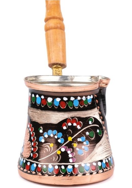 Mine Işlemeli Bakır Cezve, 5 Kişilik, Şık ve Dayanıklı Tasarım