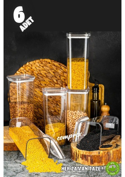 6'lı 1700ML Turuncu Sert Kare Saklama Kabı Seti, Vakumlu Kapak, Bpa Free fiyatları