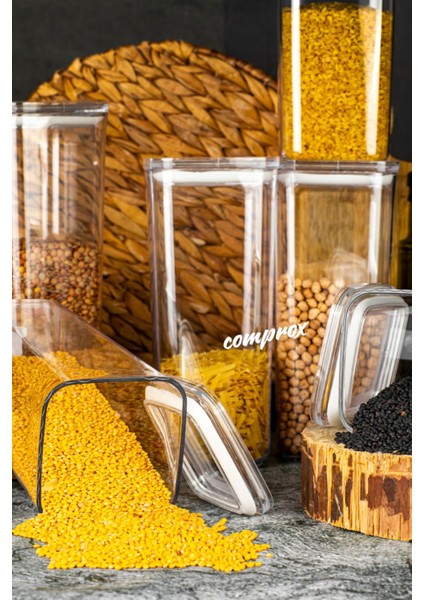 6'lı 1700ML Turuncu Sert Kare Saklama Kabı Seti, Vakumlu Kapak, Bpa Free modelleri