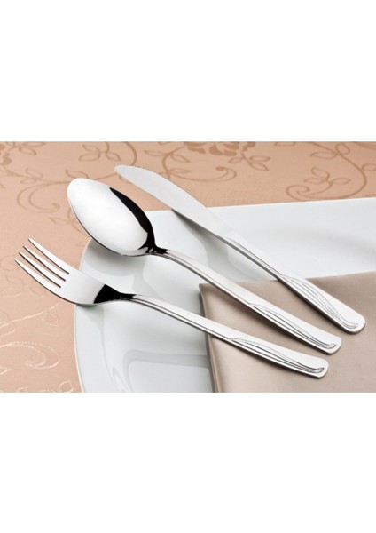 6 Kişilik Beyaz Yemek Takımı, Kaşık ve Çatal Seti, Şık ve Dayanıklı Tasarım