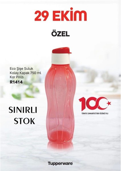 Kırmızı 750ML Şişe, Sağlıklı ve Şık Tasarım