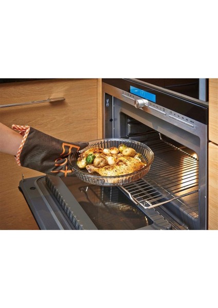 Turuncu Yuvarlak Cam Fırın Kabı, 59014, Şık ve Dayanıklı Tasarım