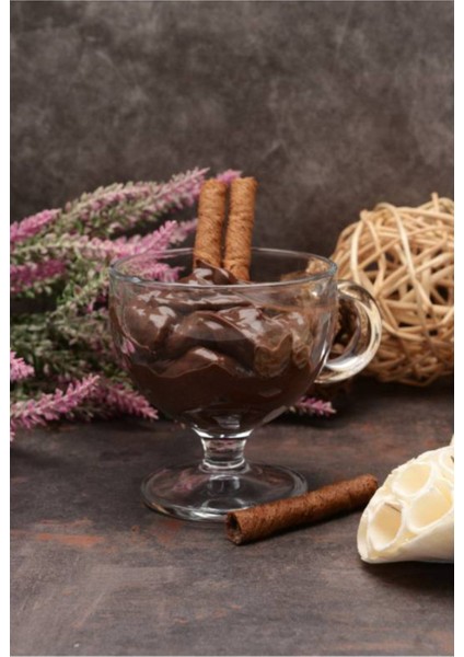 Beyaz Kulplu 250CC Dondurma Bardağı Seti, 4'lü