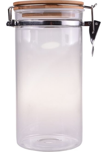 Şeffaf Cam Saklama Kabı, 20 Cm, Kilitli, Beyaz, Güvenli ve Pratik Kullanım