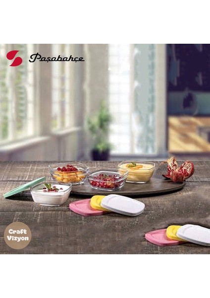 4'lü Kapaklı Cam Saklama Kabı Seti, Kahverengi, Dayanıklı ve Şık Tasarım