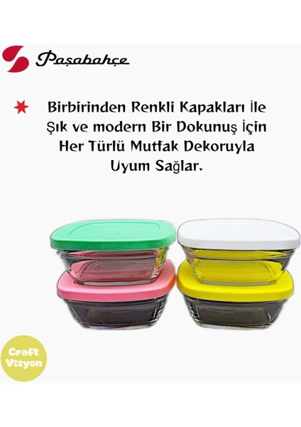 4'lü Kapaklı Cam Saklama Kabı Seti, Kahverengi, Dayanıklı ve Şık Tasarım fırsatları