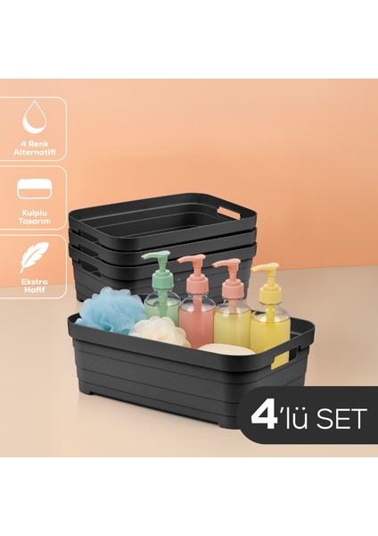 4'lü 8,2 Litre Saklama Kutusu Antrasit