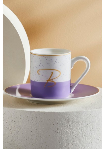 Mor Renkli Tek Kişilik Porselen Kahve Fincanı 100 Ml, Şık ve Kullanışlı Tasarım
