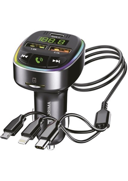 G15 Siyah Fm Transmitter Araç Şarj Cihazı (18W Hızlı Şarj - Usb/type-C/tf Kart Destekli) indirimleri