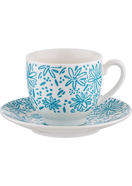 Mavi 2 Kişilik Seramik Kahve Fincanı Takımı 90 Ml, Şık ve Kullanışlı Tasarım