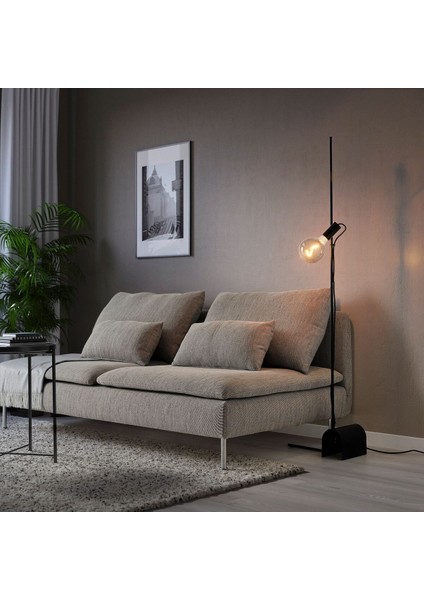 Siyah Yer ve Okuma Lambası, 153 cm Uzunluk, Şık ve Kullanışlı Tasarım