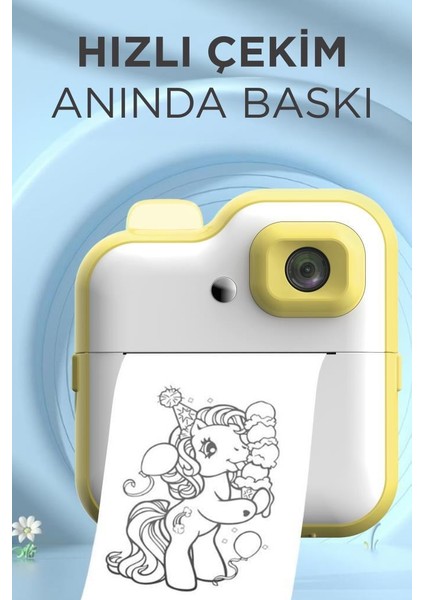 TRM-CMR15 Sarı Dijital Video Kayıt Fotoğraf Çocuk Kamerası Anlık Termal Resim Kağıt Baskılı Yazıcı fiyatları