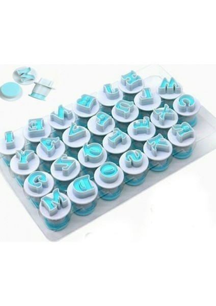 Renkli 26 Parça Alfabe ve Şeker Hamuru Kalıp Seti Enjektörlü, Eğlenceli ve Kullanışlı