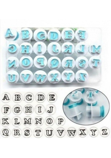 Renkli 26 Parça Alfabe ve Şeker Hamuru Kalıp Seti Enjektörlü, Eğlenceli ve Kullanışlı fiyatları