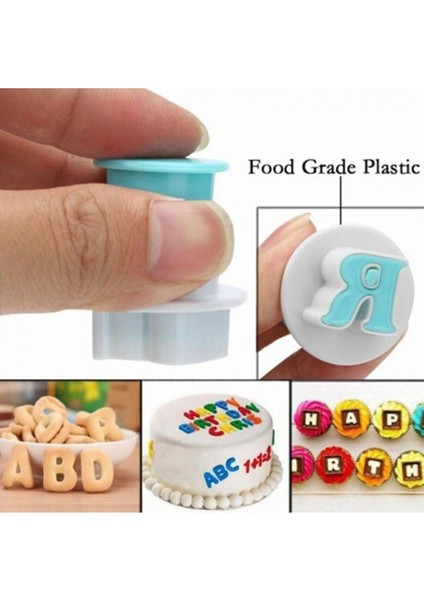 Renkli 26 Parça Alfabe ve Şeker Hamuru Kalıp Seti Enjektörlü, Eğlenceli ve Kullanışlı modelleri