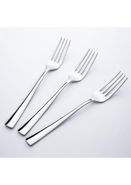 Şık Metalik 6'lı Yemek Çatal Takımı