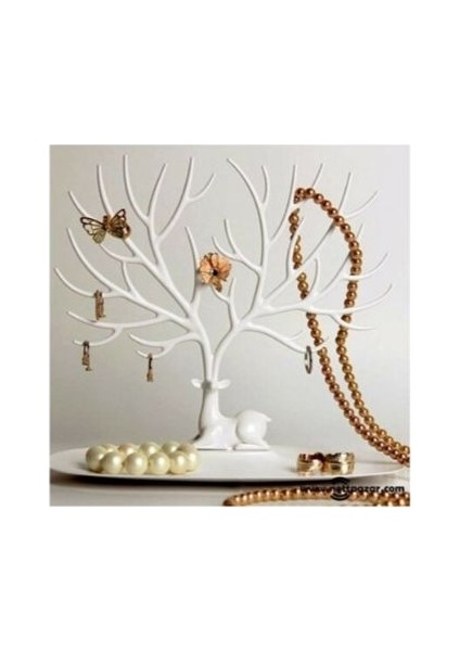 Geyik Tasarımlı Takı Standı Beyaz fiyatları