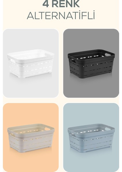 4'lü 2,8 Litre Delikli Saklama Kutusu Antrasit modelleri