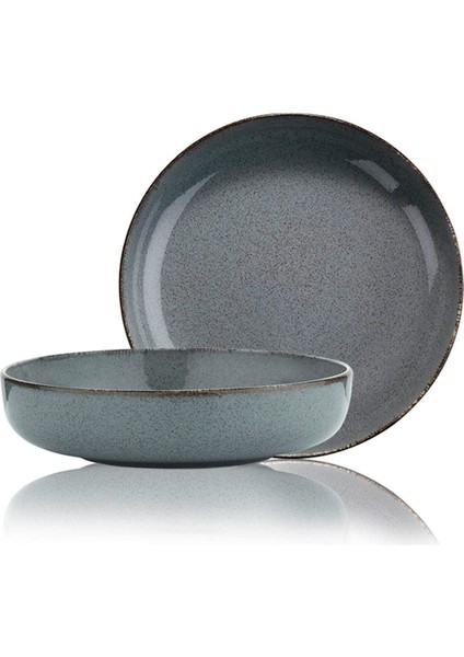 2'li 20 cm Mavi ve Gri Seramik Kase Seti, Şık ve Kullanışlı Ev Aksesuarı modelleri