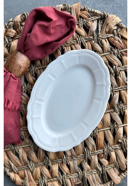 Bej Porselen 2'li 20 cm Küçük Boy Kahvaltılık Sunum Kayık Tabak Seti modelleri