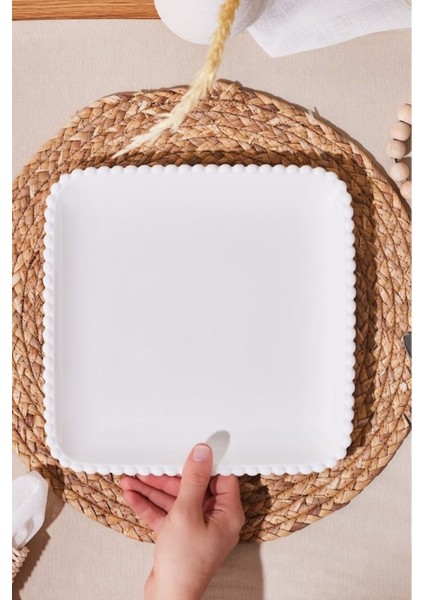 Beyaz 25 cm Servis Tabağı, Şık ve Kullanışlı Ev ve Davet Ürünleri fiyatları