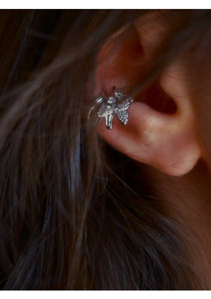 Saaden Kıkırdak Geçmeli Kelebek Küpe